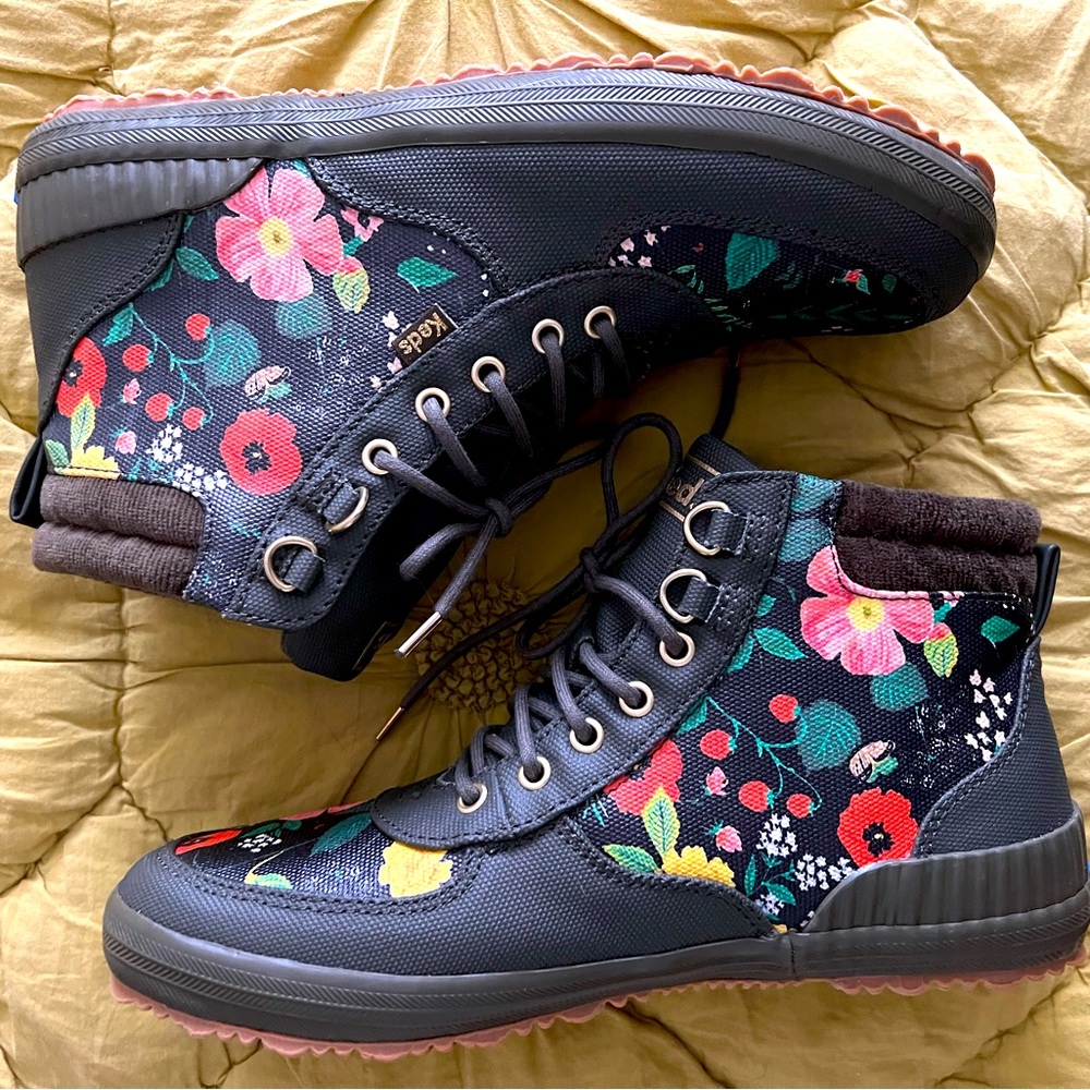 Rifle Paper Co Keds Green Botanicals Scout Boot Size 8.5 - New, never worn!